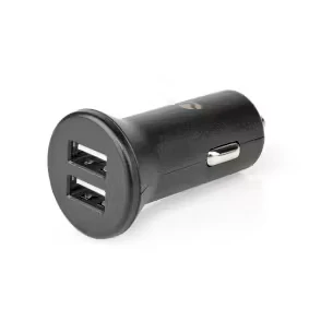 Afbeelding van USB autolader Nedis 2 poorten (USB A, 24W, Zwart)