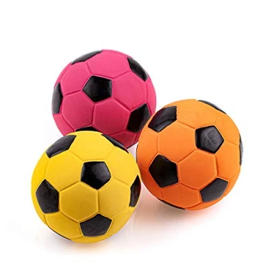 Afbeelding van Chiwava 3 stuks 2,7 inch Piepen Latex Hondenspeelgoed Voetbal Chew Fetch Throw Ball voor middelgrote honden Interactief spel