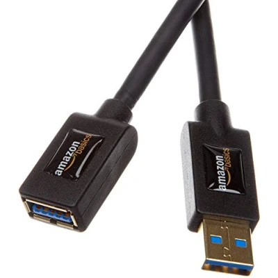 Afbeelding van Amazon Basics USB A 3.0 verlengkabel, 4,8 Gbps High Speed, mannelijke naar vrouwelijke vergulde connectoren, 3 m, zwart