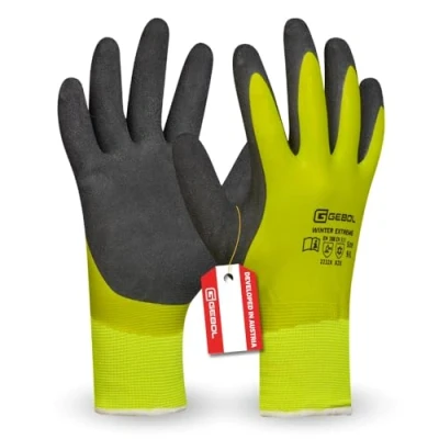 Afbeelding van Gebol Winter Extreme waterdichte werkhandschoen hoge grip naadloze winterhandschoen warme binnenvoering heren maat L (maat 9) groen zwart 1 paar