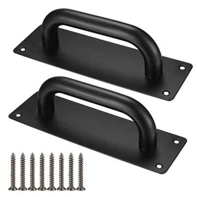 Afbeelding van Stevige Schuifdeurhandgrepen van Roestvrij Staal met Achterplaat, Deurhandgrepen, Toiletdeurknoppen Kasthandvatten Platen voor Houten Deur, Tuin, Kastdeur (200 x 65 mm)