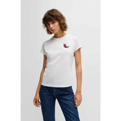 Afbeelding van BOSS Endora Tshirt print, Dames, Maat: Large, White