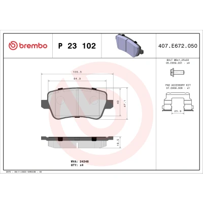 Afbeelding van Brembo Remblokset P 23 102