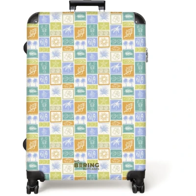 Afbeelding van NoBoringSuitcases.com® Koffer groot Reiskoffer lichtgewicht Vrolijke zomer illustraties Rolkoffer met 4 wielen Grote trolley XL 98 liter bagage