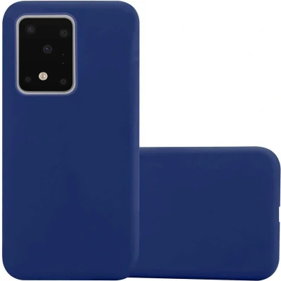 Afbeelding van Cadorabo Hoesje geschikt voor Samsung Galaxy S20 ULTRA in CANDY DONKER BLAUW Beschermhoes TPU silicone Case Cover