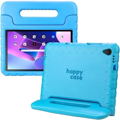 Afbeelding van HappyCase Kinder Tablethoes Geschikt voor Lenovo Tab M10 Plus/FHD Plus Kindvriendelijke Hoes Beschemhoes Kinderhoes met Handvat en Standaard Blauw