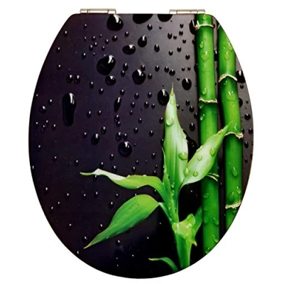 Afbeelding van Cornat Wc bril Art of Acryl &quot;Piano black&quot; Elegant acryloppervlak Hoogwaardige houten kern softclosemechanisme &amp; snelle bevestiging comfortabel zitgevoel/toiletbril/wc deksel / KSDSC304