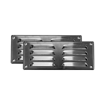 Afbeelding van Vent Systems 260 x 105 mm aluminium, 2 stuks, ventilatierooster met insectenrooster. HLK , verwarmings koelings en ventilatietoepassingen. Binnen buitenontluchtingsafdekking...