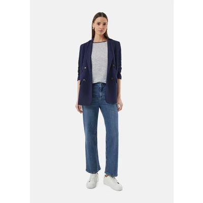 Afbeelding van comma casual identity top donkerblauw