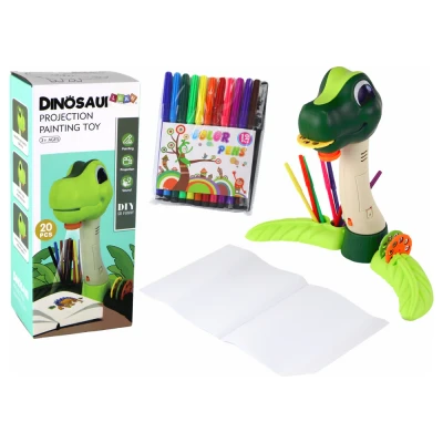 Afbeelding van Dinosaurus Projector Dia&#039;s Leren Tekenen 24 Afbeeldingen Tekentafel Inclusief Stiften