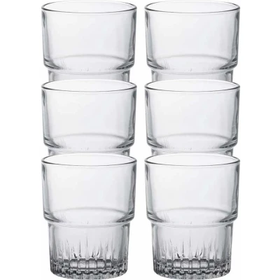 Afbeelding van 6x Koffie/espresso/whiskey glazen transparant Empilable 160 ml Koffie en theeglazen