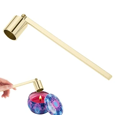 Afbeelding van CORTNEY Wist roestvrijstalen kaarsen met lange handgreep, kaarsenaccessoires voor het veilig wissen van kaarsen, kaarsengereedschap de meeste (goud)