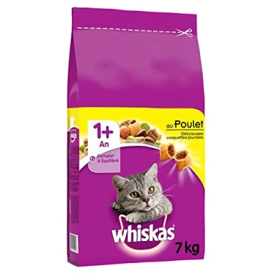 Afbeelding van Whiskas 1+ Kattenbrokken Kip zak 7kg