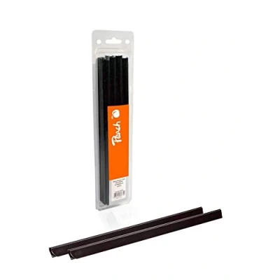 Afbeelding van Peach R PBS408 02 klemrails DIN A4, 8 mm, 40 bladen, 25 stuks, zwart