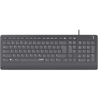 Afbeelding van Speedlink HI GENIC Antibacterial Keyboard plat toetsenbord stil met platte toetsen, antibacteriële eigenschappen, US Layout QWERTY english, zwart
