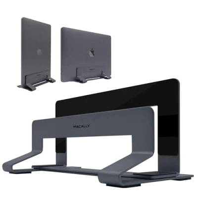 Afbeelding van Macally verticale laptopstandaard voor bureauruimte, verstelbare stand Cradle, laptophouder, Apple MacBook Pro Air/Asus Chromebook Flip Samsung Notebook 9, Lenovo ThinkPad Dell XPS Acer