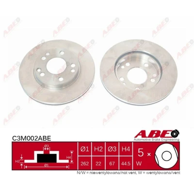 Afbeelding van Remschijf ABE C3M002ABE voorkant, geventileerd, sterk gecarboniseerd, 1 Stuk