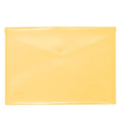 Afbeelding van Grafoplas Kunststof envelop met kliksluiting, folioformaat, zacht, doorschijnend geel, 33,4 x 23,5 cm, perfect voor school, thuis en kantoor, A4 Folio
