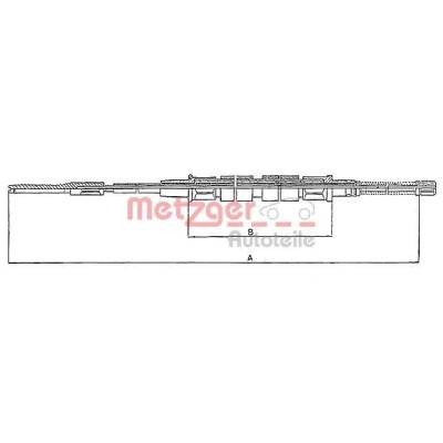 Afbeelding van METZGER 10.743 Handremkabel 2020/1346mm COFLE VOLKSWAGEN: Caddy I Pick up (14) 1.6, 1.8, 1.6 D 1982 1992