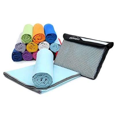 Afbeelding van Microvezel handdoek, voor sauna, fitness en sport strandhanddoek, sporthanddoek 140x70cm Turqoise