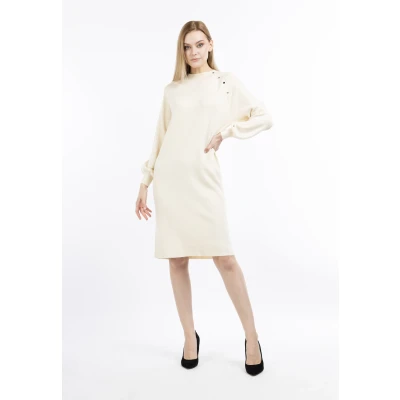 Afbeelding van Gebreide jurk DREIMASTER XL/XXL / Ivoor 80% Viscose 20% Nylon