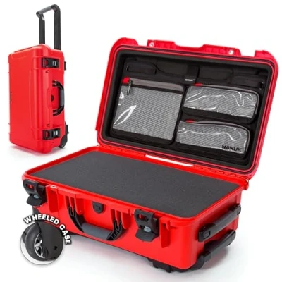 Afbeelding van Nanuk 935 Waterdichte Carry On Hard Case Met Wielen, Cubed Foam en Deksel Organizer Rood