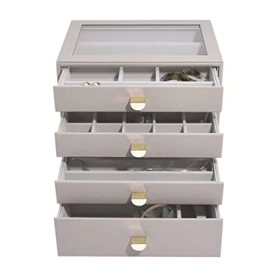 Afbeelding van Stackers Taupe Classic Juwelendoosje Set van 4 (met laden)