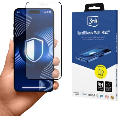 Afbeelding van 3MK HardGlass Mat Max iPhone 14 Pro 6.1&quot; (1 Stuk, Apple Pro), Smartphone beschermfolie, Transparant