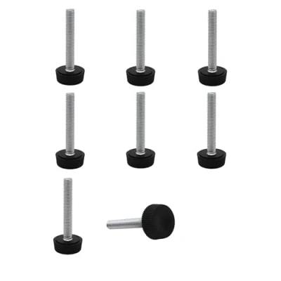 Afbeelding van SKIR&#039;CO 8 stuks, meubelstelpoten M6 x 40 mm, verstelbare ronde poten 20 mm diameter, draadnivellervoet