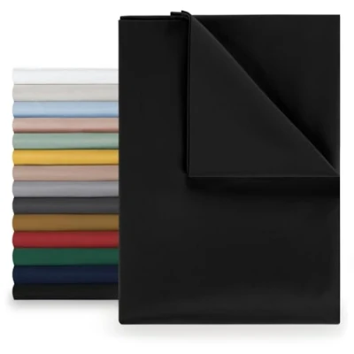 Afbeelding van Blumtal Laken voor tweepersoonsbed, 180 x 275 cm, onderhoudsvriendelijke microvezel, zachte stof, zonder elastiek zwart