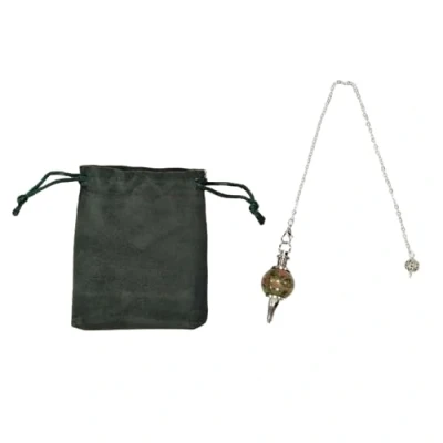 Afbeelding van Edelsteen kristal slinger vintage kogelkristal voor radiesthesie chakra reiki waarzeggerij meditatie Wicca (Unakita)