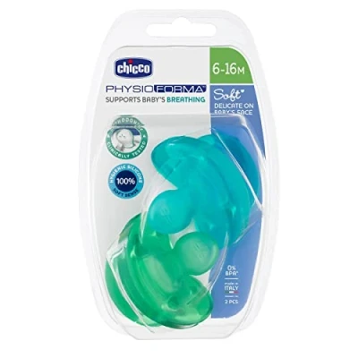Afbeelding van Chicco Fopspeen Physio Soft, 1 siliconen, 2 stuks
