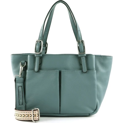 Afbeelding van FREDsBRUDER Leren Schoudertas Bloomfield City Bag Daylight Blue Blauwgrijs