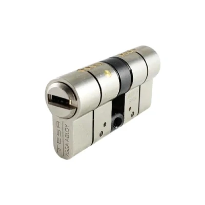 Afbeelding van Tesa Assa Abloy, T75D3030N hoge veiligheidscilinder, T70 DS, dubbele koppeling, lange nokken, sleutels, vernikkeld, 30 x mm