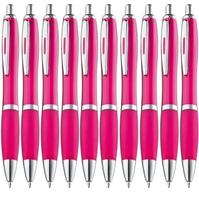 Afbeelding van ZENSCRIBE® Ergonomische balpen, 20 stuks, premium balpenset, hoogwaardig, antislip pen voor eenvoudig en zacht schrijven, blauwschrijvende roze