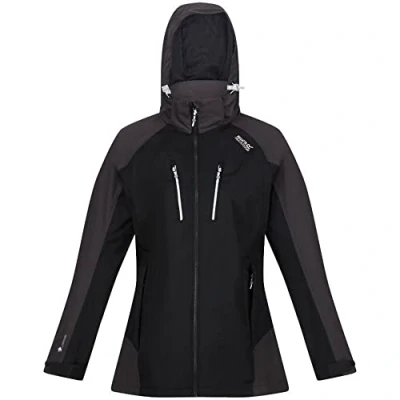 Afbeelding van De Regatta Highton Stretch II softshell wandeljas dames waterdicht verstelbaar Zwart
