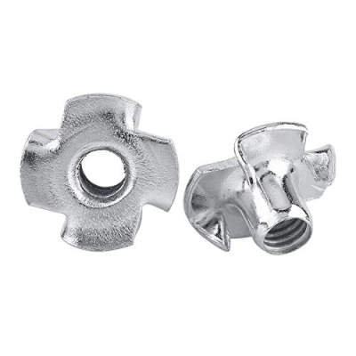 Afbeelding van T Nuts Assortiment Schroefsets M3/M4/M5/M6/M8 Zink Carbon Nut Viertandige stalen moeren voor ambachtsman amateur houtbewerkingsmeubels (M8 30 stuks)