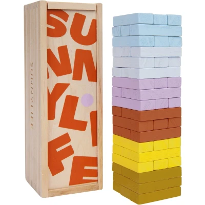 Afbeelding van Sunnylife Reisspel Jumbling Tower 7 X7 X 19 Cm Hout 55 delig
