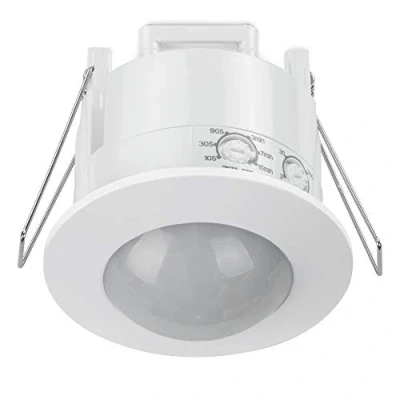 Afbeelding van conecto Infrarood bewegingsmelder plafond binnen inbouw plafondmontage LED 360 lichtregeling IP20 schemeringssensor (1 stuk), wit