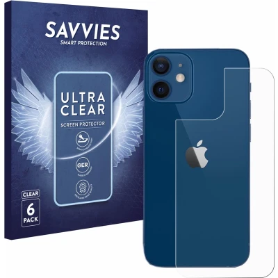 Afbeelding van Savvies (6 Stuks) Schermbeschermer voor Apple iPhone 12/12 Pro (Achterkant) Screen Protector Ultra Transparant