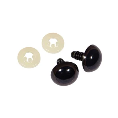 Afbeelding van Rayher 8911305 kunststof veiligheidsogen, om in te steken, 18 mm ø, Btl. 10 stuks, met sluitringen, donkerbruin, dierenogen, teddyogen, poppenogen