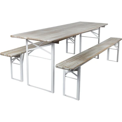 Afbeelding van MaximaVida Berlijn 200 cm whitewash inklapbare picknickset