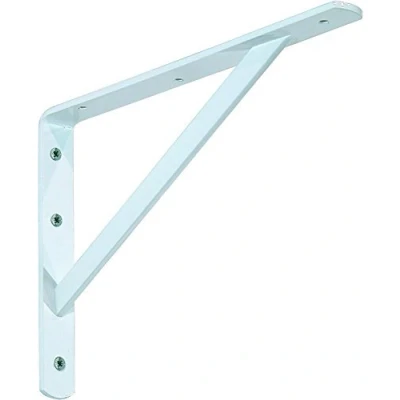 Afbeelding van Element System 18133 00166 Samson Wandconsole, belastbare metalen console, optimaal geschikt voor het opbergen van zware voorwerpen, wandrek, wit, 210 x 300 mm, 2 stuks