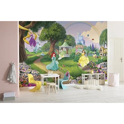 Afbeelding van Komar Fotobehang Disney Princess Rainbow 368x254 cm (breedte x hoogte), inclusief pasta (set)