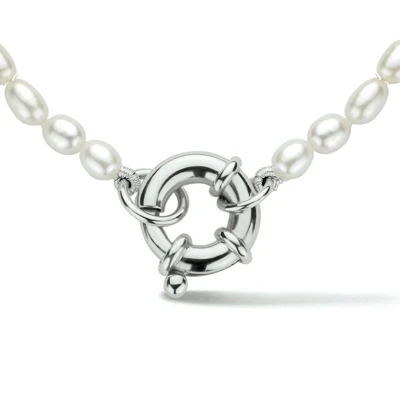 Afbeelding van Zilver Gerhodineerde Collier parel 3 1334621 Sieraden compleet horloge Zilverkleur