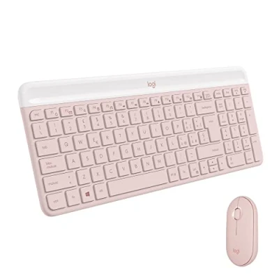 Afbeelding van Logitech MK470 Dun, Draadloos Toetsenbord en Muis Combo Moderne, Compacte Lay out, Ultra Stil, 2.4 GHz USB ontvanger, Plug and Play connectiviteit Italiaans QWERTY indeling Roza