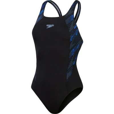 Afbeelding van Speedo Womens Hyperboom Splice Muscleback Badpak, Dames, Maat: 40, Black / blue curious