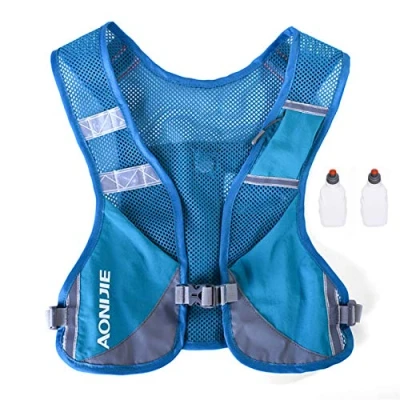 Afbeelding van AONIJIE Lichtgewicht Outdoor Wandelen Hydratatie Rugzak Marathon Vest Klimmen Fietsen Met 2 stks 250ML Flessen (Blauw)