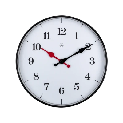 Afbeelding van NeXtime nXt Wandklok 25cm Plastic Wit &quot;;Bernard&quot;;