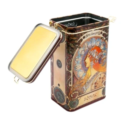 Afbeelding van Fridolin 19399 voorraaddoos/koffieblik van metaal met beugelsluiting, volume ca. 1,4 liter Art Nouveau: Zodiac